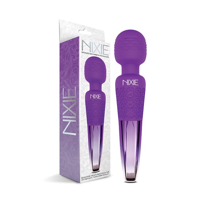 Nixie Rechargeable Wand Massager - Purple Ombre Metallic