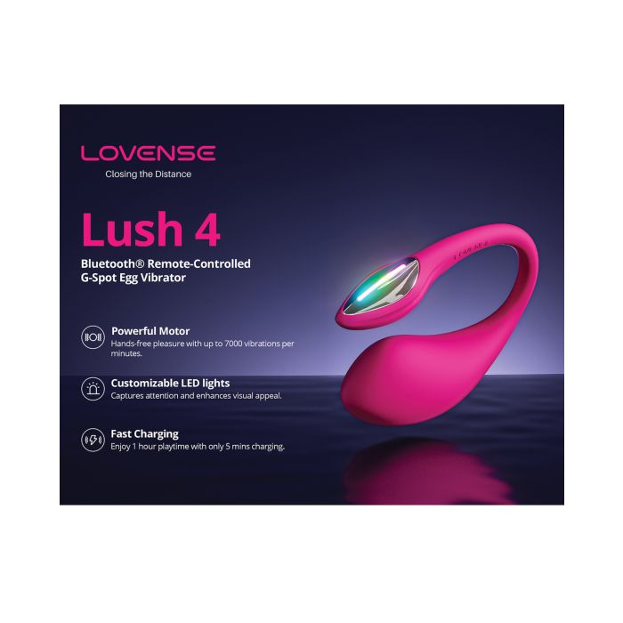 Lovense Lush 4.0 Bluetooth G-Spot Egg Camming Vibrator - Pink